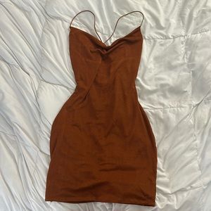 Ruby Sees metallic bronze mini dress size 8